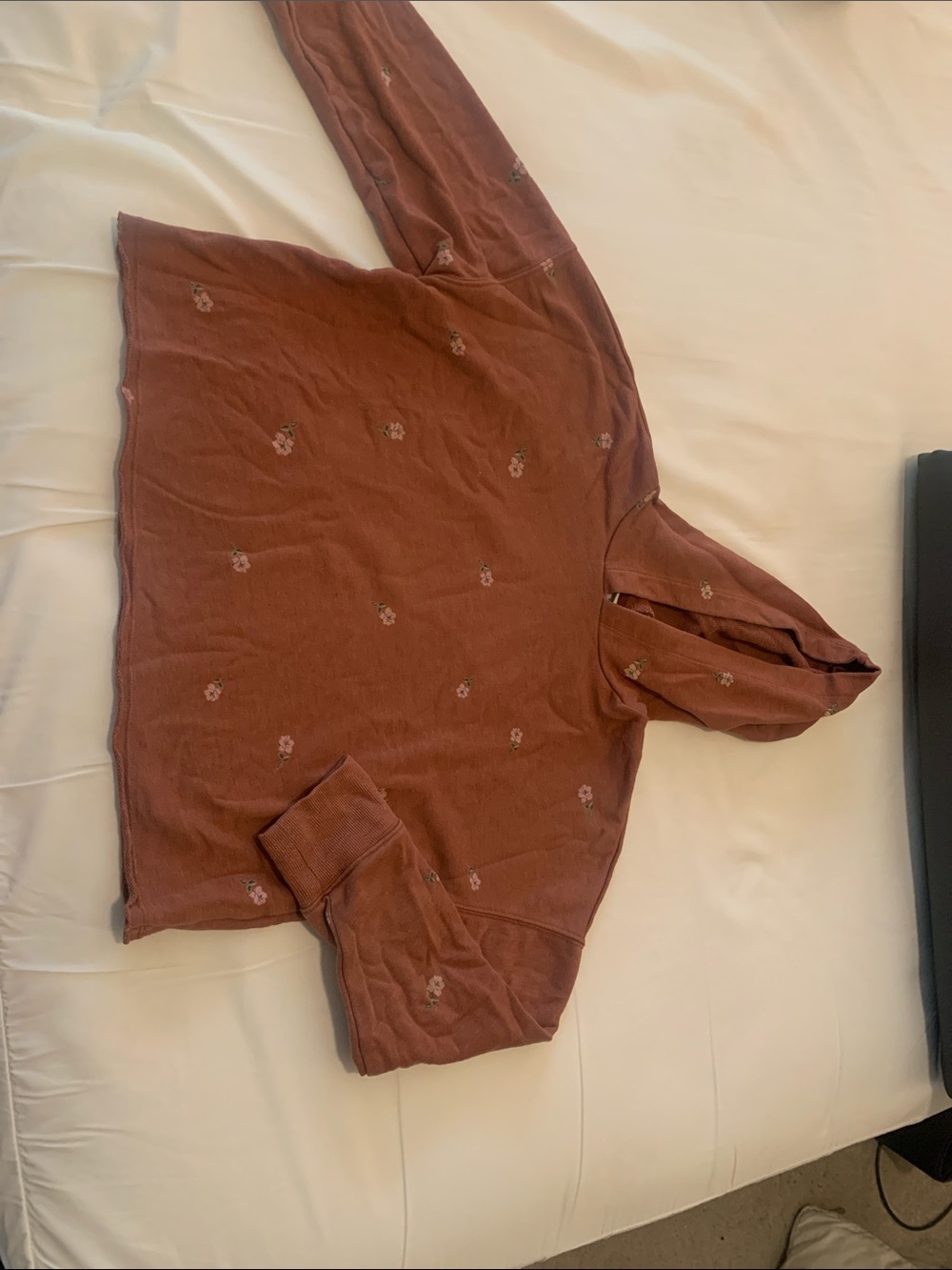 Old Navy Rust Floral Hoodie Sweatshirt